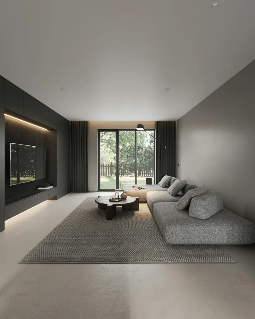 A living room in the evening