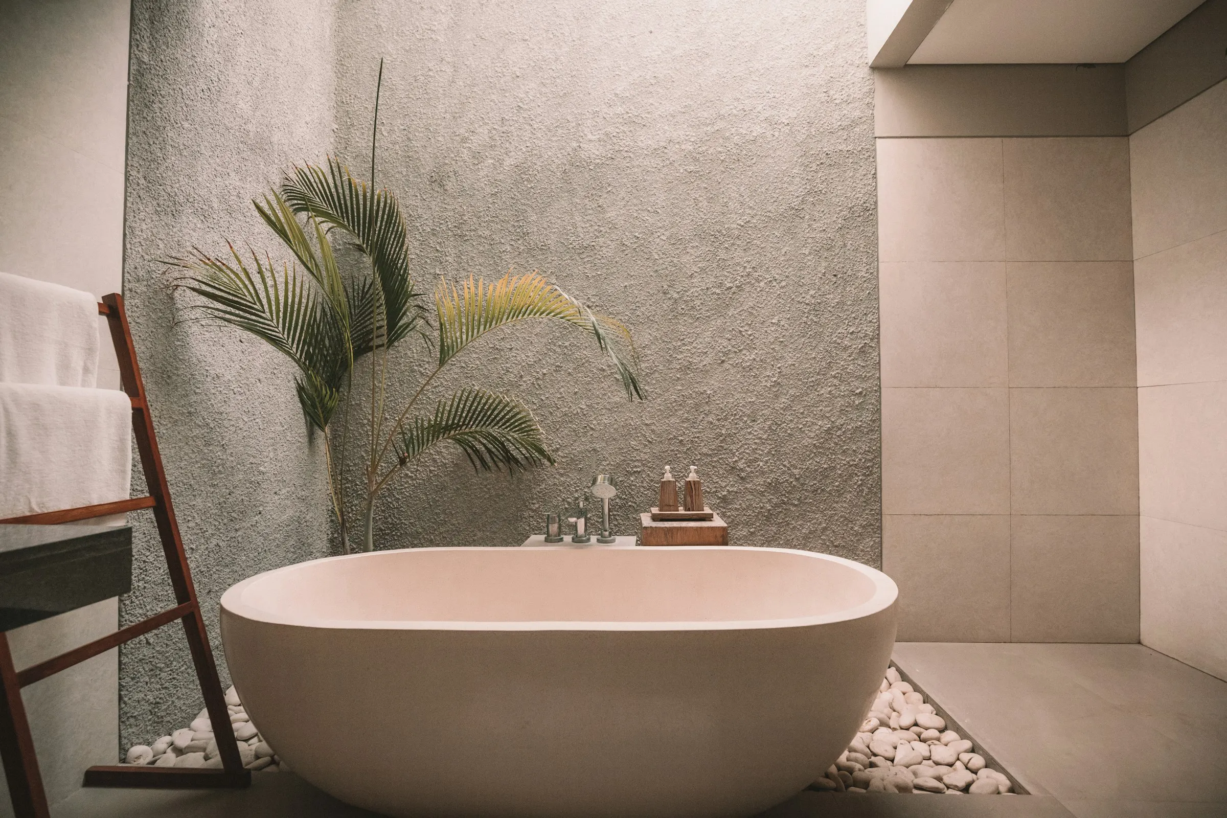 A bathroom lit from above